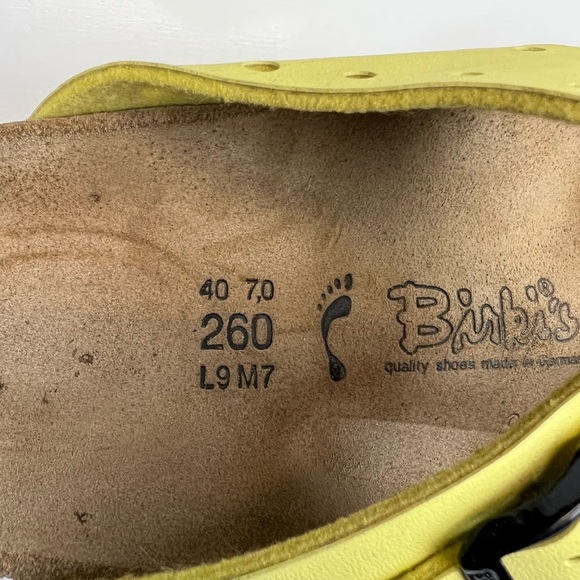 Birkenstock Birka’s Women's Yellow Two Buckle Perforated Sandals Size 9 Casual - Picture 5 of 8